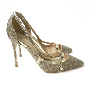 10cm champagne gold Women's Side  high heels high heels