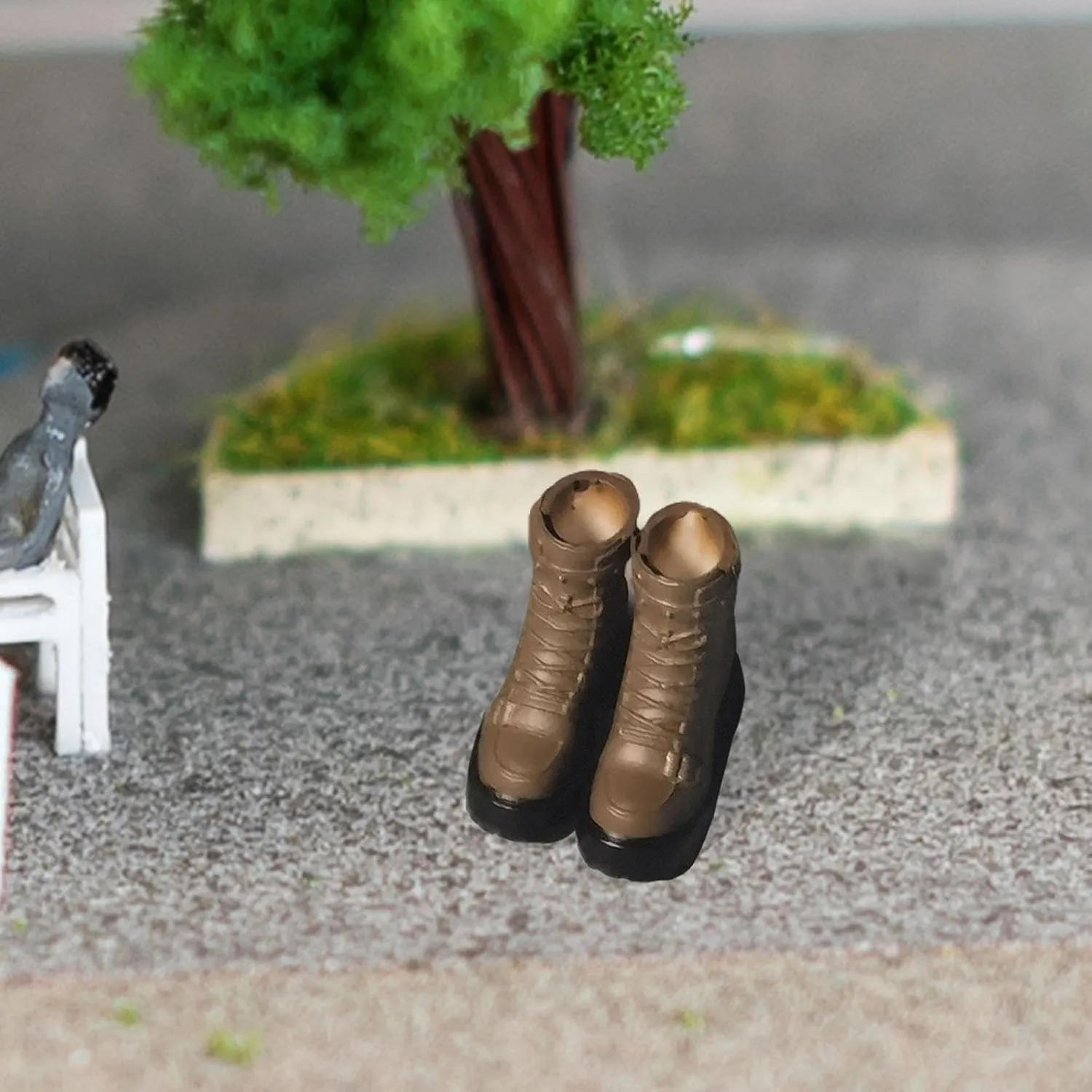 1/12 Scale Ankle Bootie Miniature Action Figures Costume Cosplay,Stylish,Fashion,Casual Retro Work Boots for Female Figures, Khaki