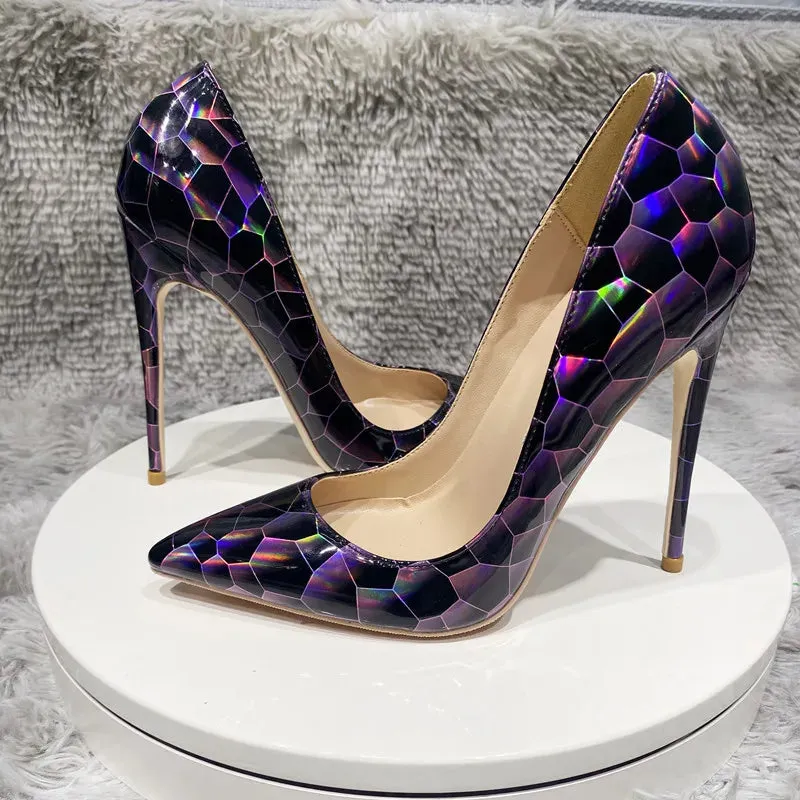 12cm wedding, bride  Women's pointed high heels