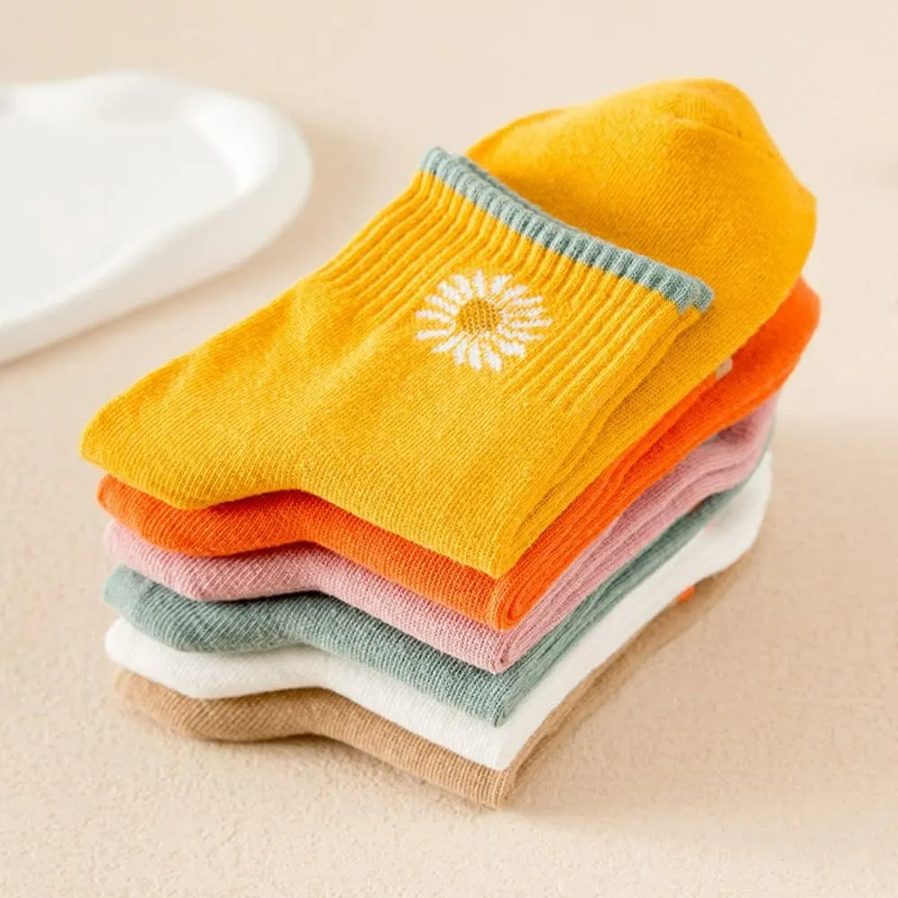 6/12 Pairs Womens Daisy Socks Vintage Patterned Crew Novelty Ankle Cute Floral Casual Dress Socks