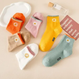 6/12 Pairs Womens Daisy Socks Vintage Patterned Crew Novelty Ankle Cute Floral Casual Dress Socks