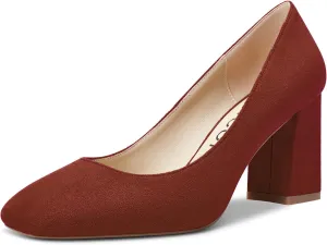 Aachcol Womens High Heels Pumps Chunky Block Mid Heel 8CM Square Toe Slip-on Dress Shoes Wedding Office Cute 3 Inch