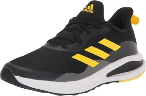 adidas Fortarun Running Shoe, Black/Beam Yellow/Carbon, 6 US Unisex Big Kid