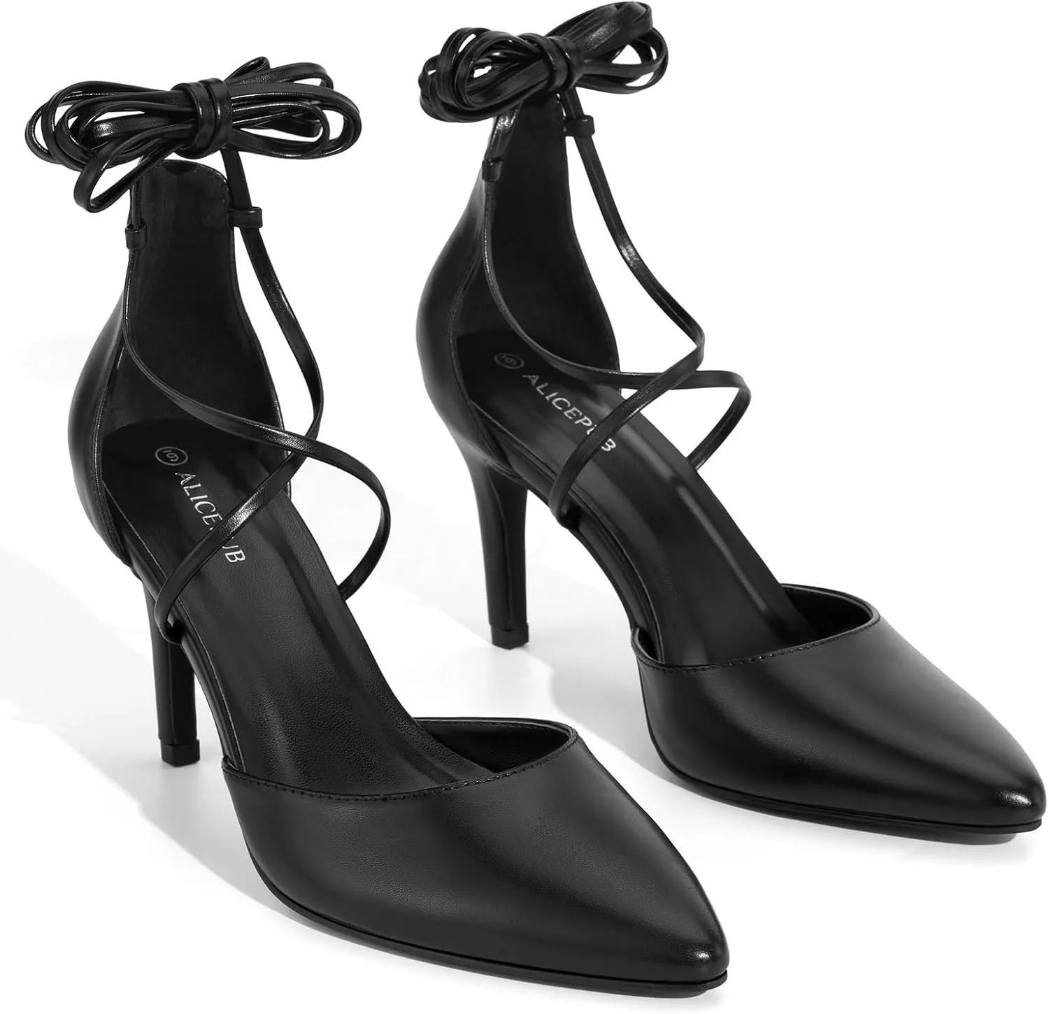 ALICEPUB Women's Closed Pointed Toe Heels Pumps Rhinestone Wedding Bridal Shoes for Bride 3Inch Stiletto Heels Dress Shoes for Women Party