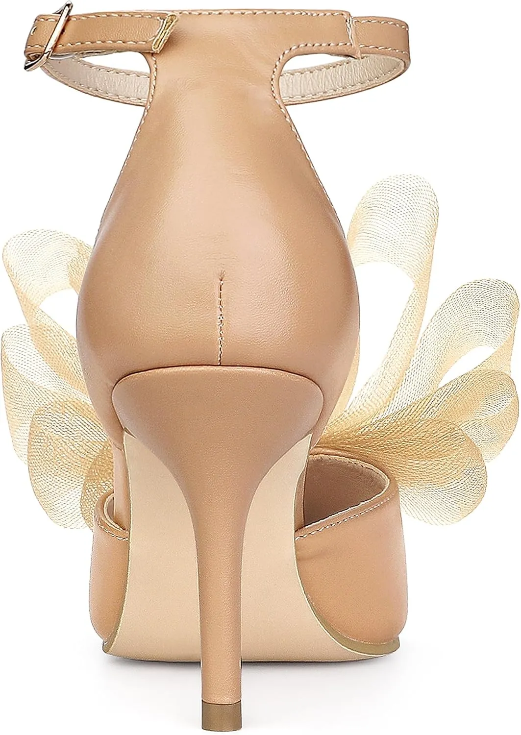 Allegra K Women's Bow Tie Ankle Strap Stiletto High Heels Pumps