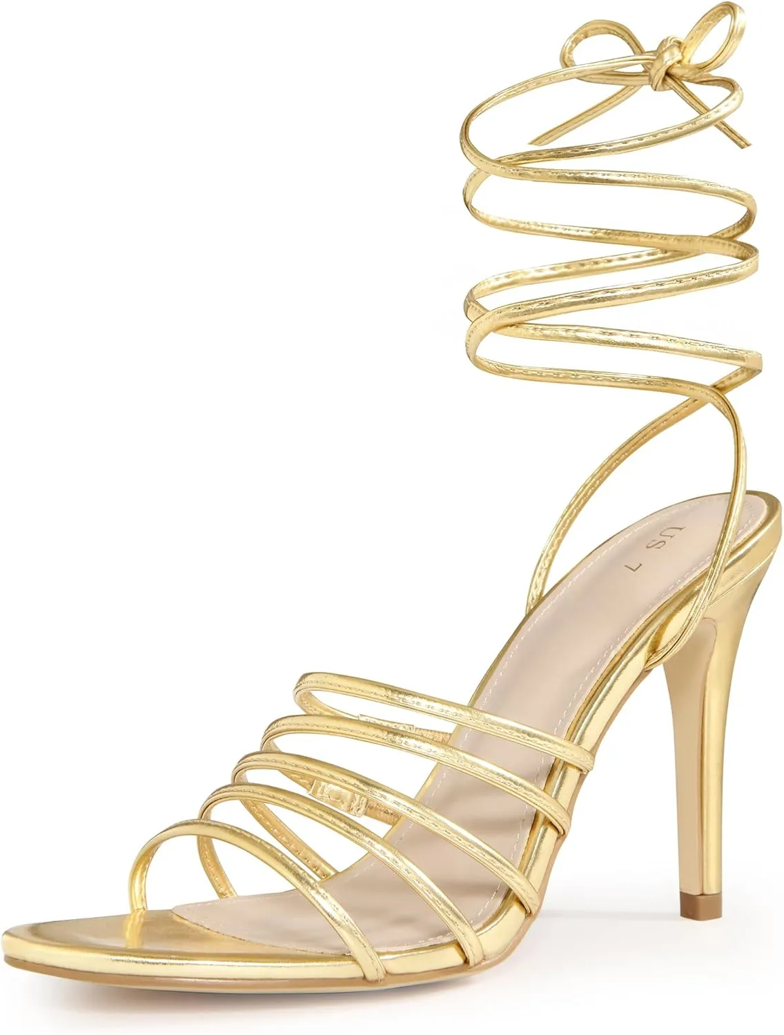 Allegra K Women's Lace Up Strappy Stiletto High Heel Sandals