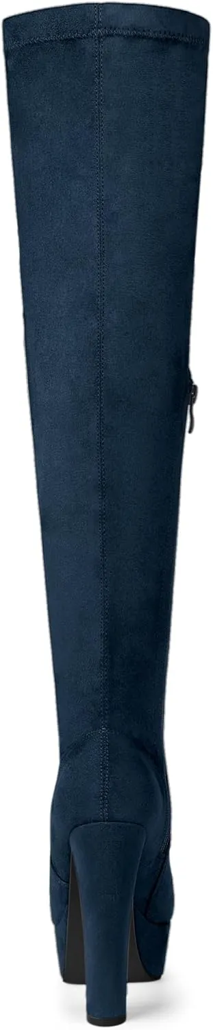Allegra K Women's Platform Block Heel over Knee High Boots