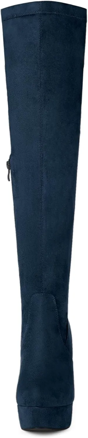 Allegra K Women's Platform Block Heel over Knee High Boots