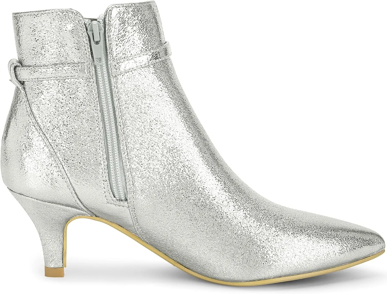 Allegra K Women's Pointed Toe Chelsea Kitten Heels Ankle Boots