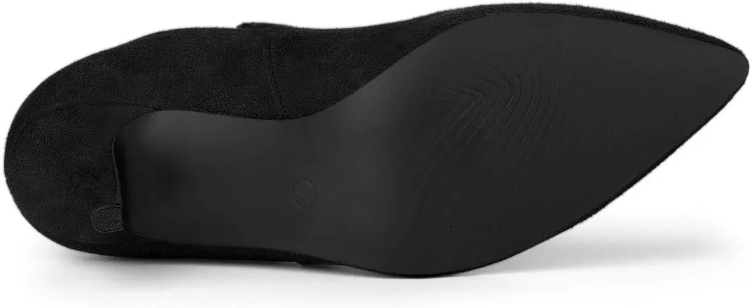 Allegra K Women's Pointed Toe Stiletto Heel Chelsea Ankle Booties