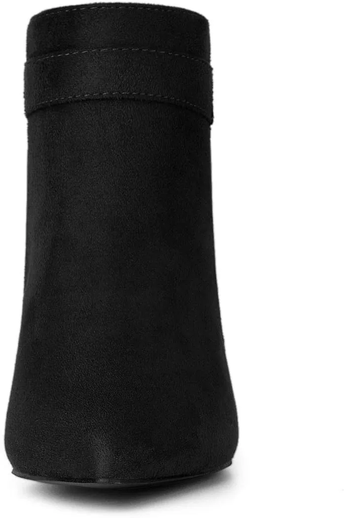 Allegra K Women's Pointed Toe Stiletto Heel Chelsea Ankle Booties