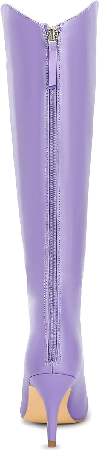 Allegra K Women's Pointed Toe Stiletto Heel Knee High Boots