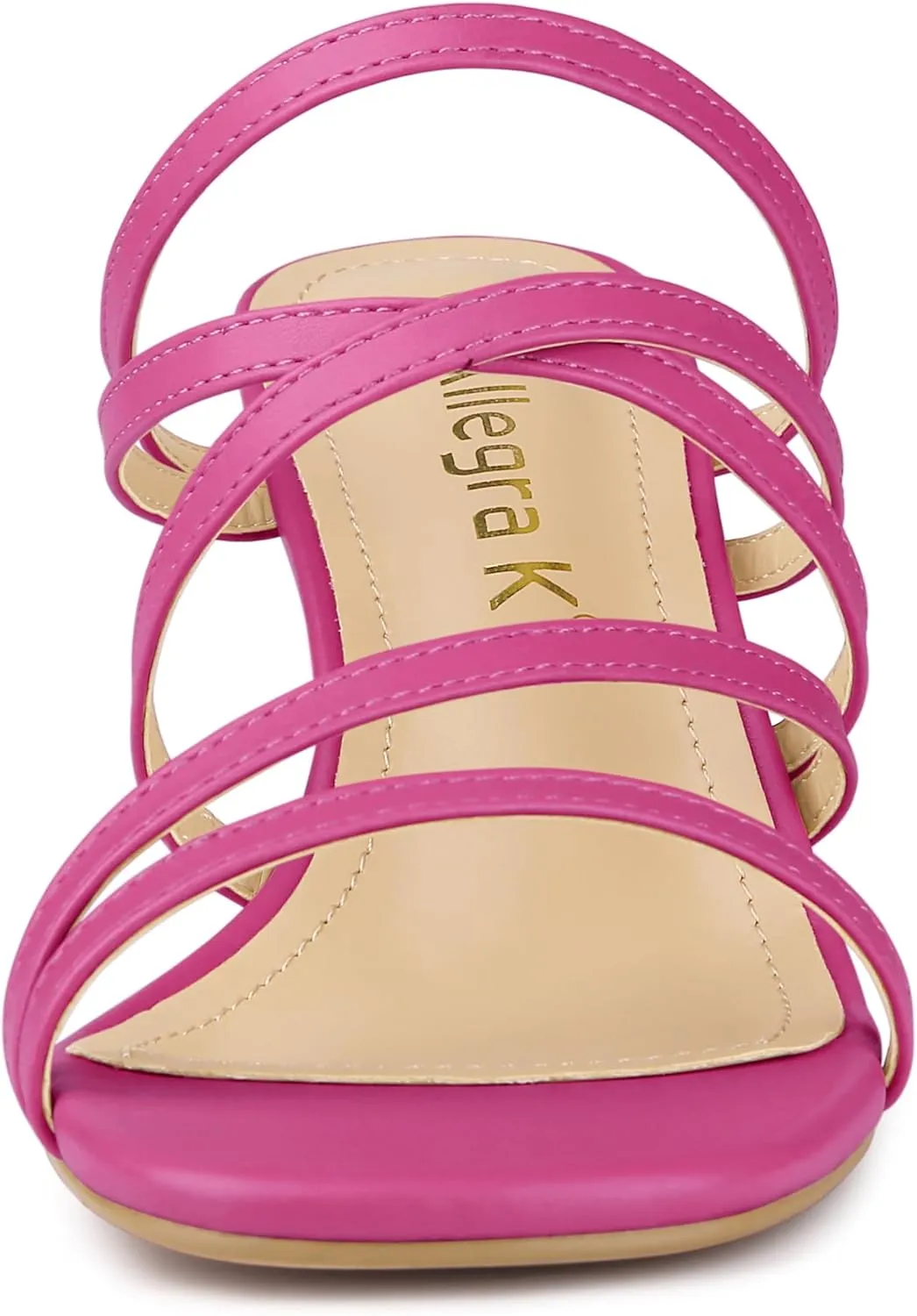 Allegra K Women's Strappy Block Heels Slide Heel Sandals