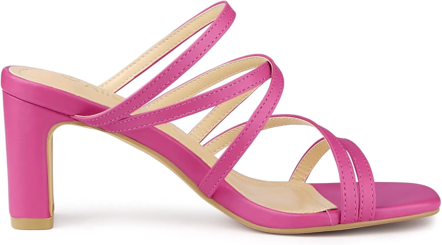 Allegra K Women's Strappy Block Heels Slide Heel Sandals