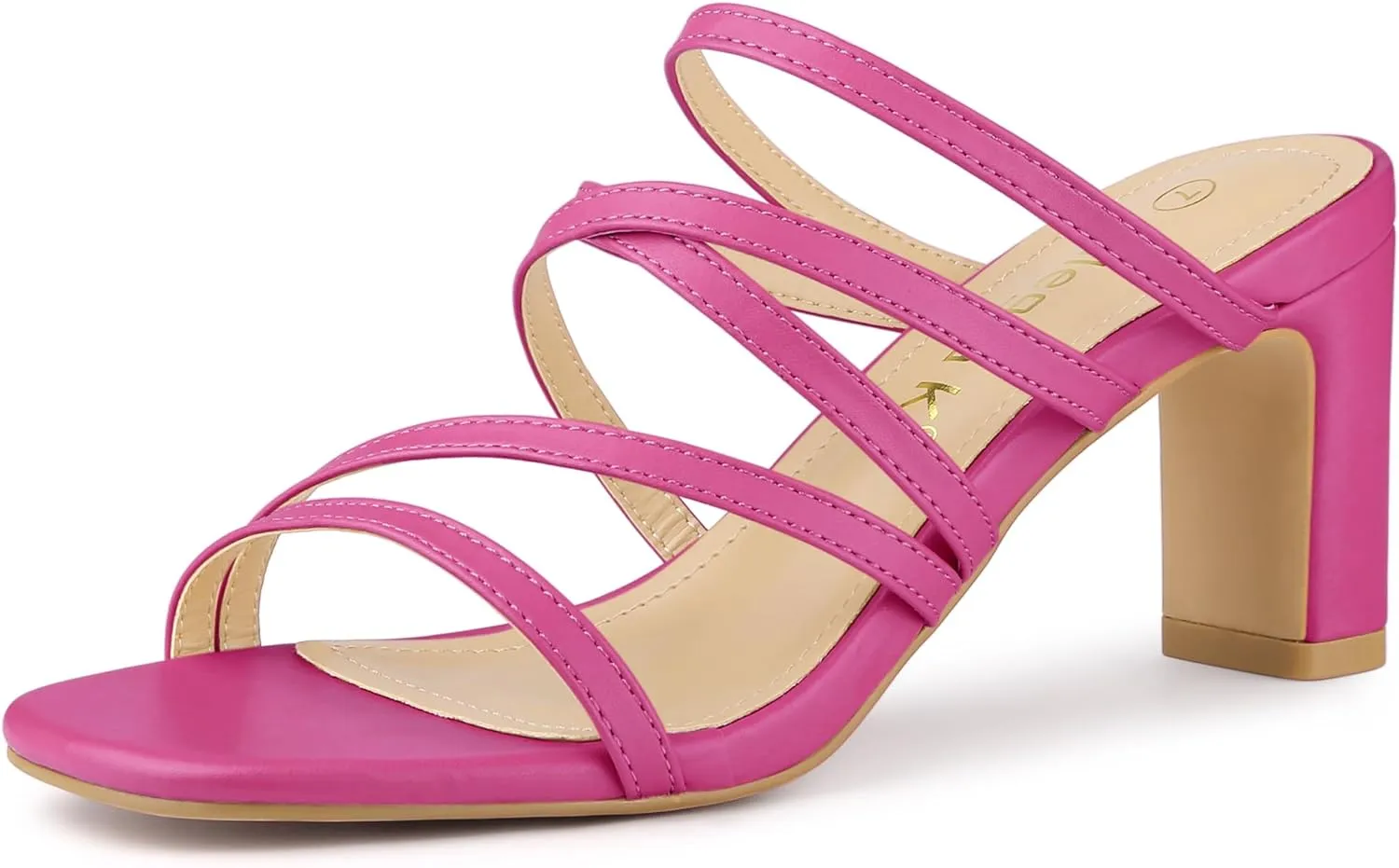 Allegra K Women's Strappy Block Heels Slide Heel Sandals