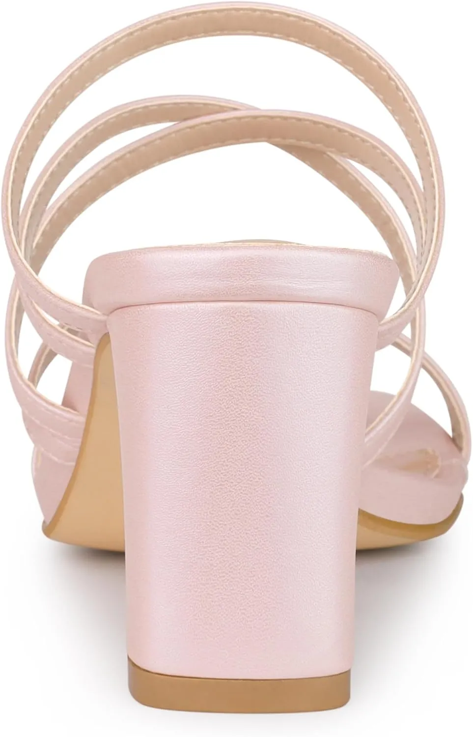 Allegra K Women's Strappy Block Heels Slide Heel Sandals
