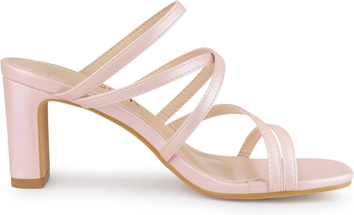 Allegra K Women's Strappy Block Heels Slide Heel Sandals