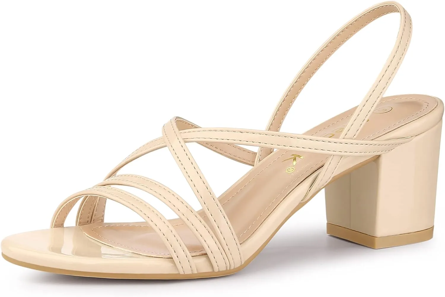 Allegra K Women's Strappy Slingback Chunky Heels Slide Sandals