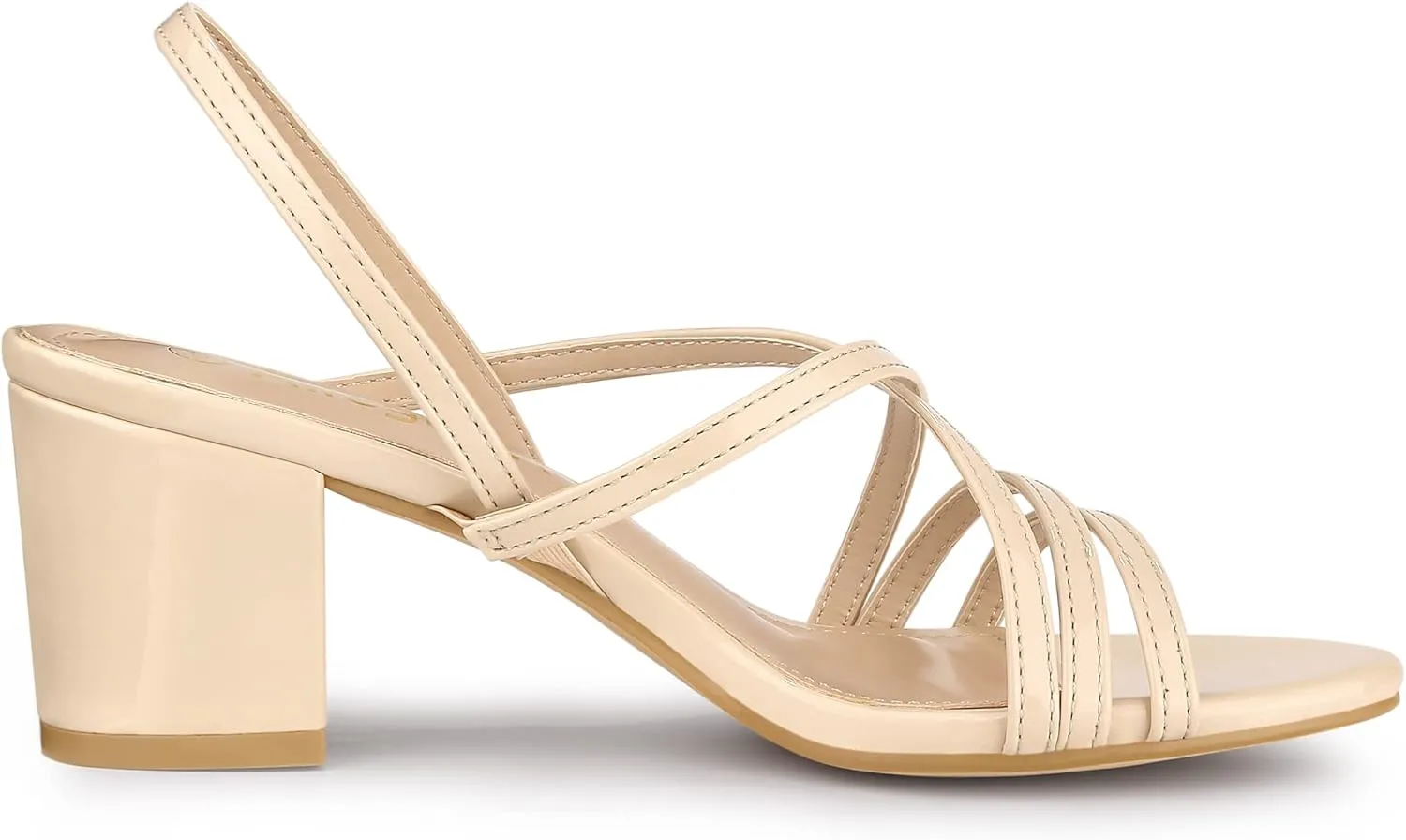 Allegra K Women's Strappy Slingback Chunky Heels Slide Sandals