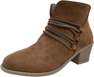 AMDBEL Boots for Women Ankle Booties Comfortable Low Heel Side Zipper Pointd Toe Suede Fall Winter Short Boots Fashion Shoes