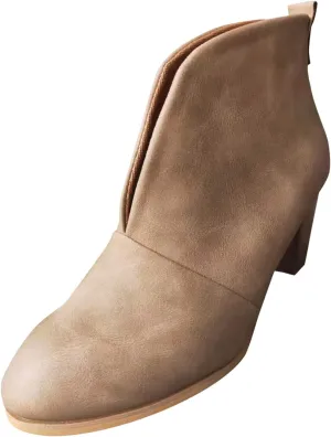 AMDBEL Fall Boots for Women 2024, Women's Ankle Boots Low Heel Closed Toe Western Booties Cutout Short Boots Winter Shoes