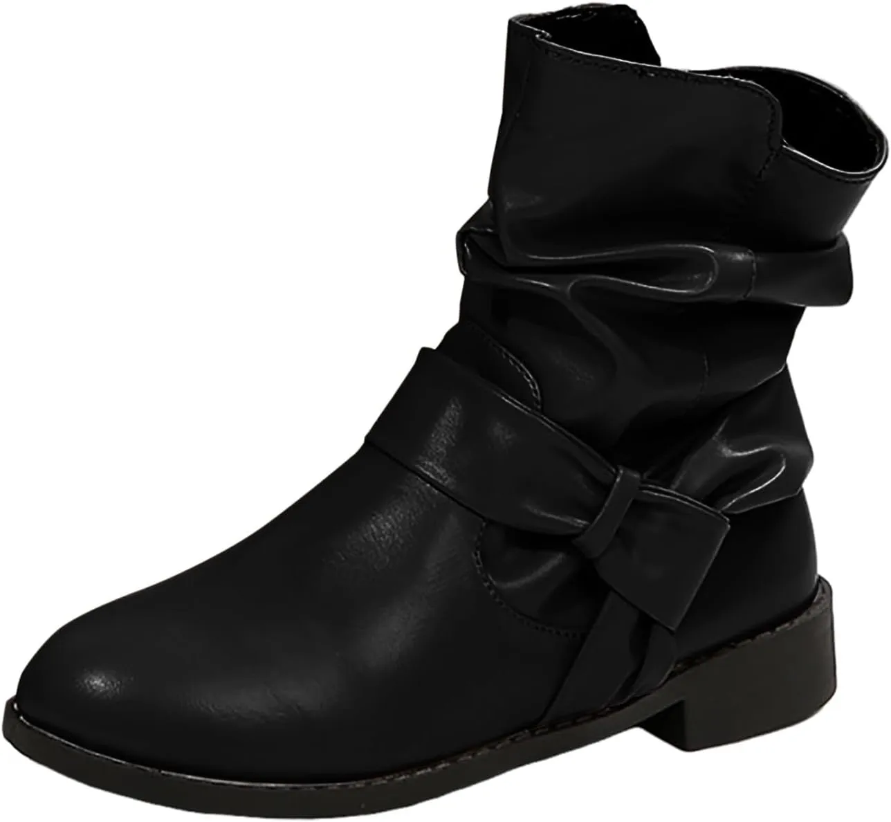 AMDBEL Mid Calf Boots for Women Low Heel Fall Boots for Women 2024 Comfortable Zipper Ankle Boots Fashion Booties Shoes