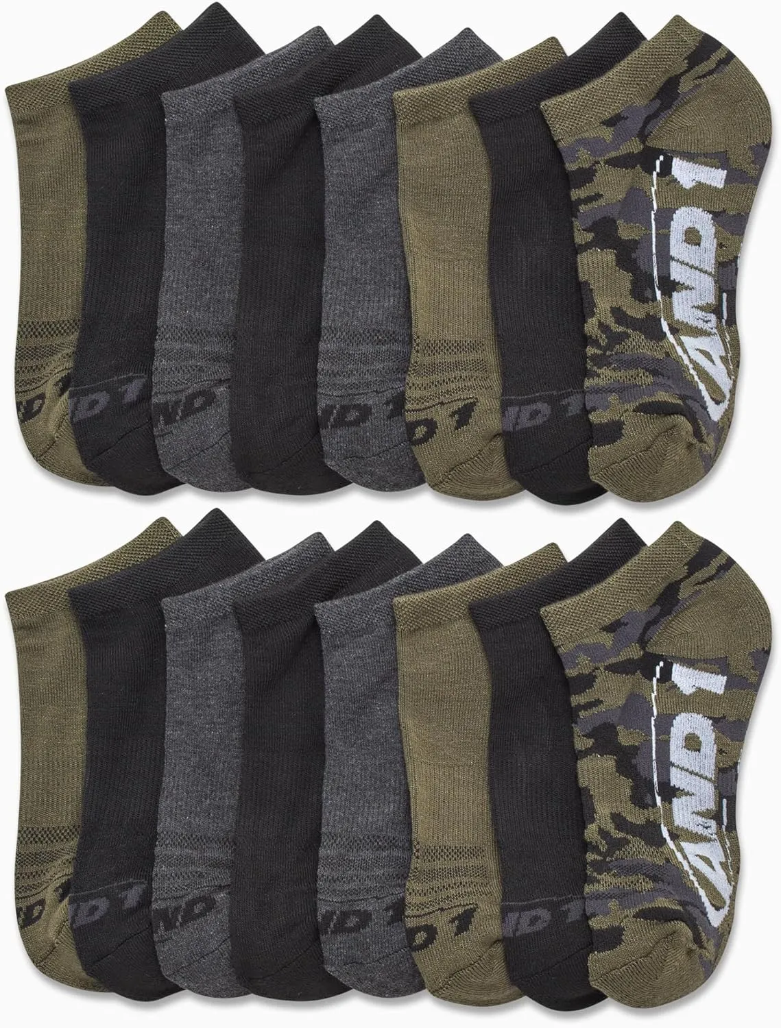 AND1 Boys Low Cut Socks - 16 Pack Breathable Moisture-Wicking Cushioned Athletic No Show Socks for Boys (Sizes: Small-Large)