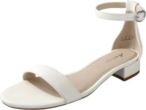 Ankis Nude Black White Women Sandals Dressy 1 Inch Low Block Heel Strappy Open Toe Flat Casual Sandals for Women Comfortable Adjustable Ankle Strap Shoes Wedding Summer 2024