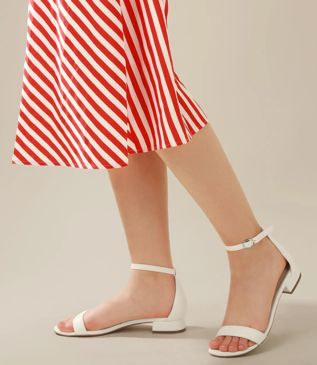 Ankis Nude Black White Women Sandals Dressy 1 Inch Low Block Heel Strappy Open Toe Flat Casual Sandals for Women Comfortable Adjustable Ankle Strap Shoes Wedding Summer 2024