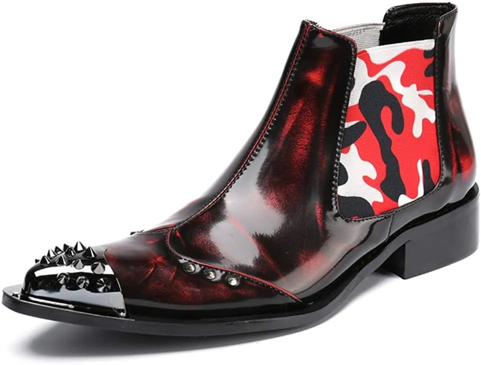 Ankle Boots For Men Pointed Wing Tip Mens Chelsea Boots Office Party Business Holiday Club For Show The First Layer Of Cowhide