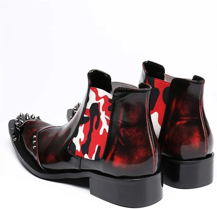 Ankle Boots For Men Pointed Wing Tip Mens Chelsea Boots Office Party Business Holiday Club For Show The First Layer Of Cowhide