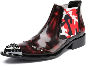 Ankle Boots For Men Pointed Wing Tip Mens Chelsea Boots Office Party Business Holiday Club For Show The First Layer Of Cowhide