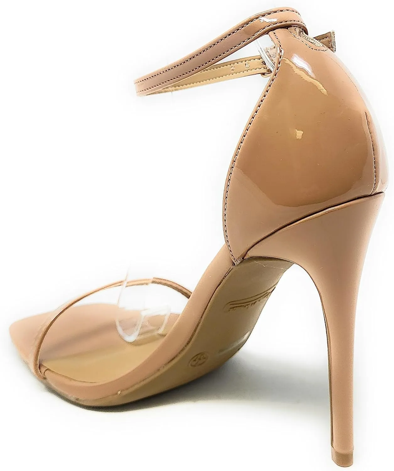 Anne Michelle Women's Neo-01 Square Toe Single Toe & Ankle Strap Stiletto Heels