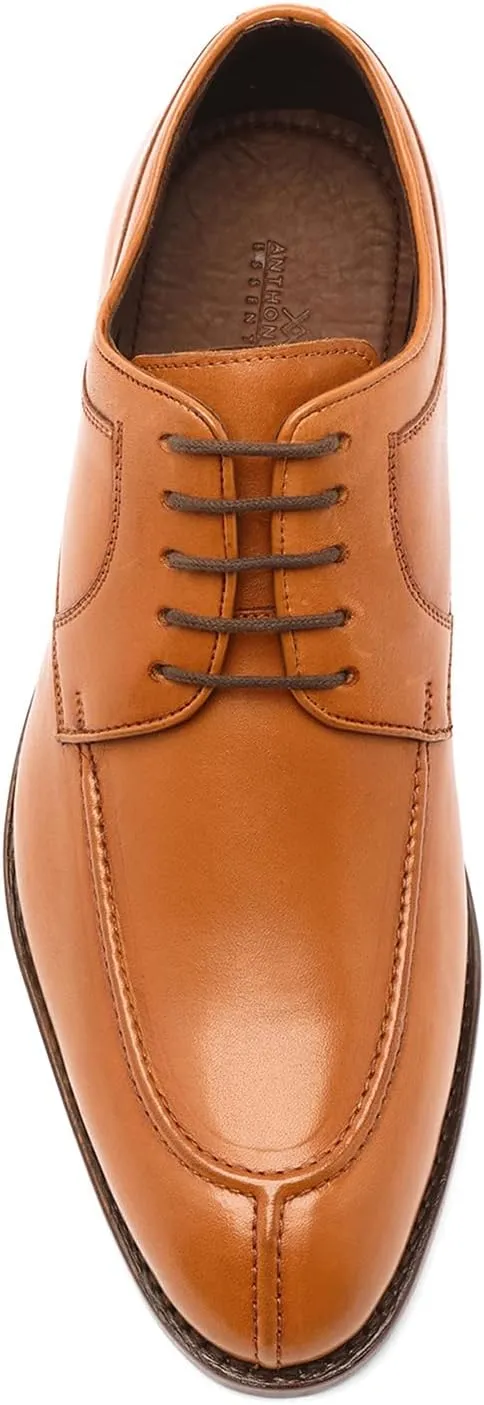 Anthony Veer Wallace Split-Toe Dress Shoes for Men | Lace-up | Goodyear Welt Construction | Cushioned Footbed & Recraftable Leather Sole with Stacked Heel | Full Grain Calfskin Leather Upper
