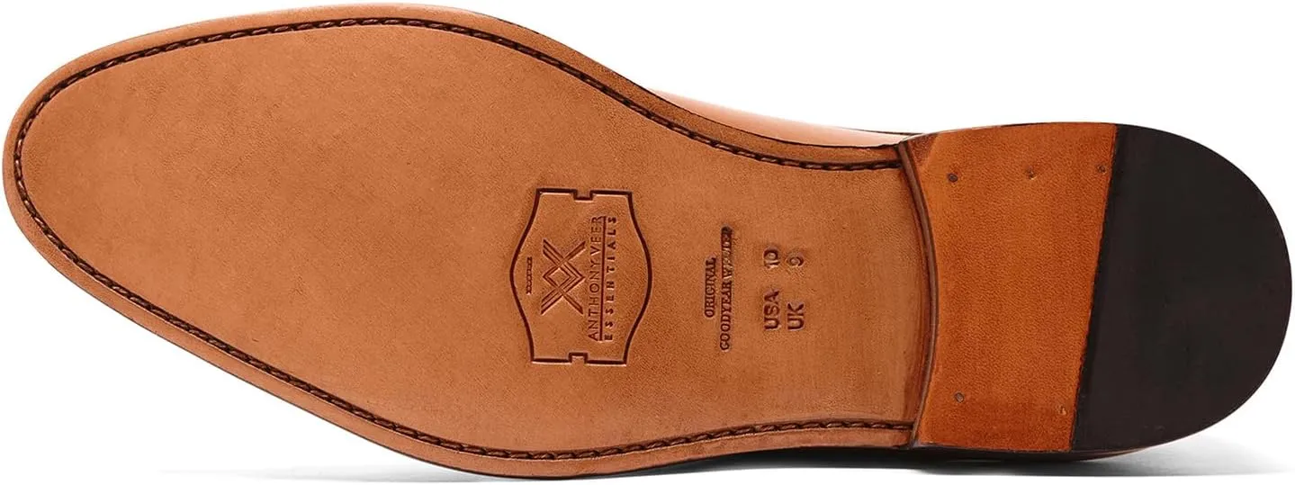 Anthony Veer Wallace Split-Toe Dress Shoes for Men | Lace-up | Goodyear Welt Construction | Cushioned Footbed & Recraftable Leather Sole with Stacked Heel | Full Grain Calfskin Leather Upper
