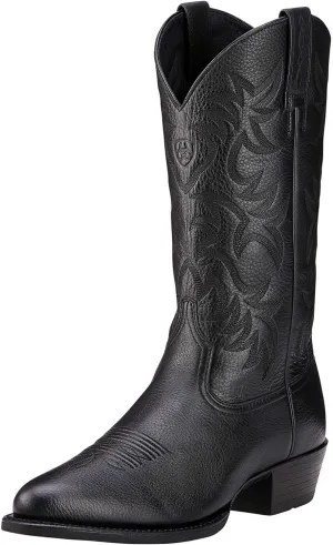 ARIAT Mens Heritage Embroidered Round Toe Pull On Casual Boots Mid Calf - Brown