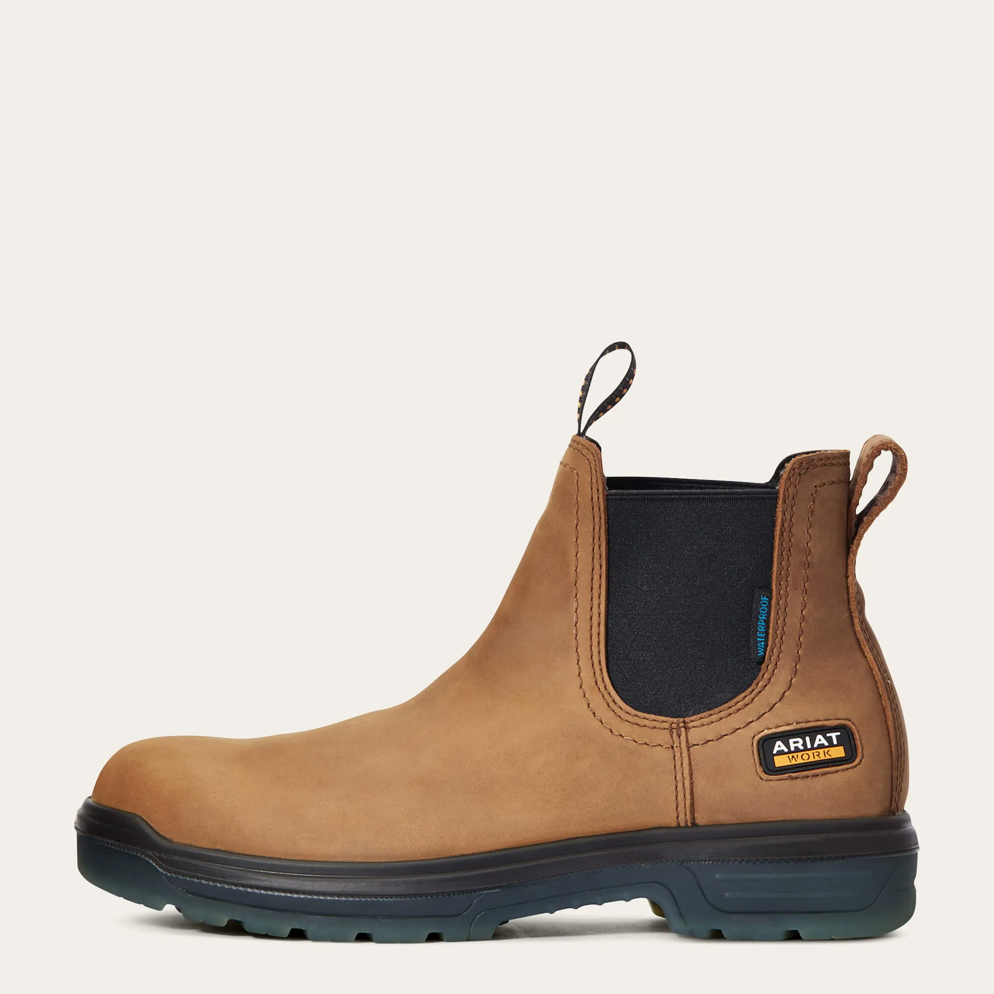 Ariat Men's Turbo Chelsea Soft Toe Waterproof Work Boot - Aged Bark - 10032609