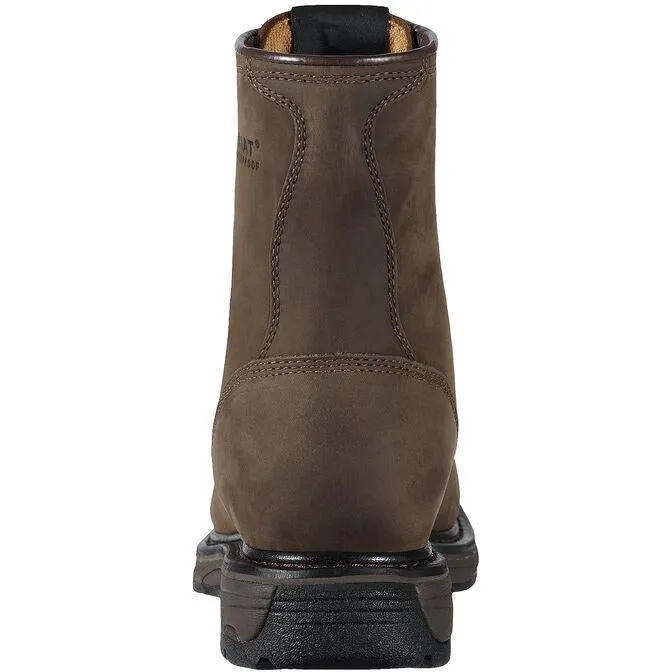 Ariat Men's WorkHog 8" Soft Toe Waterproof Western Work Boot - Oily Brown - 10011939