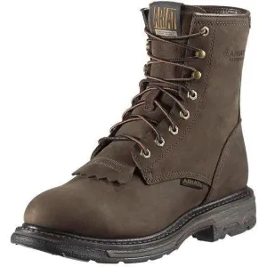 Ariat Men's WorkHog 8" Soft Toe Waterproof Western Work Boot - Oily Brown - 10011939