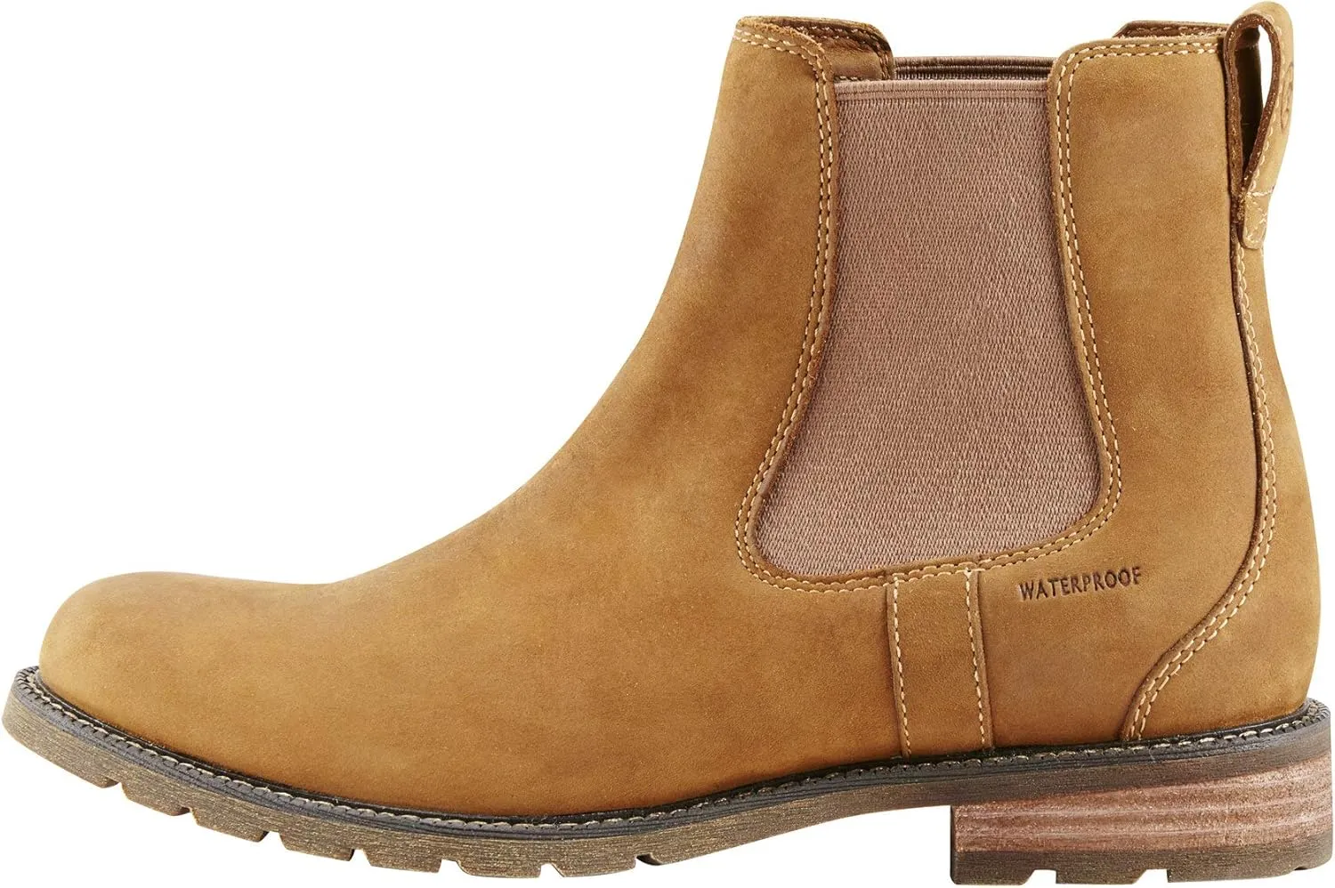 ARIAT Womens Wexford Round Toe Chelsea Casual Boots Ankle Low Heel 1-2" - Beige
