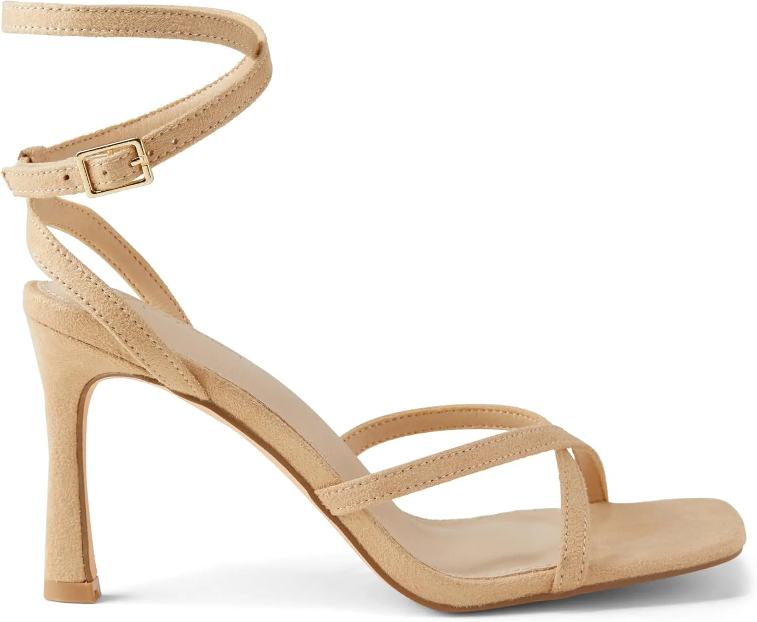 Arromic High Heels for Women Strappy Stilettos Square Open Toe Buckle Ankle Strap Sexy Wedding Dress Heeled Sandals