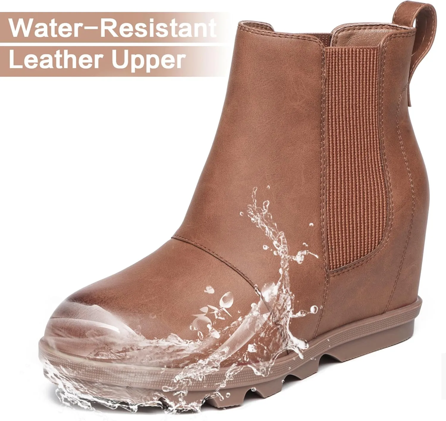Athlefit Women's Wedge Boots Comfortable Ankle Wedge Booties