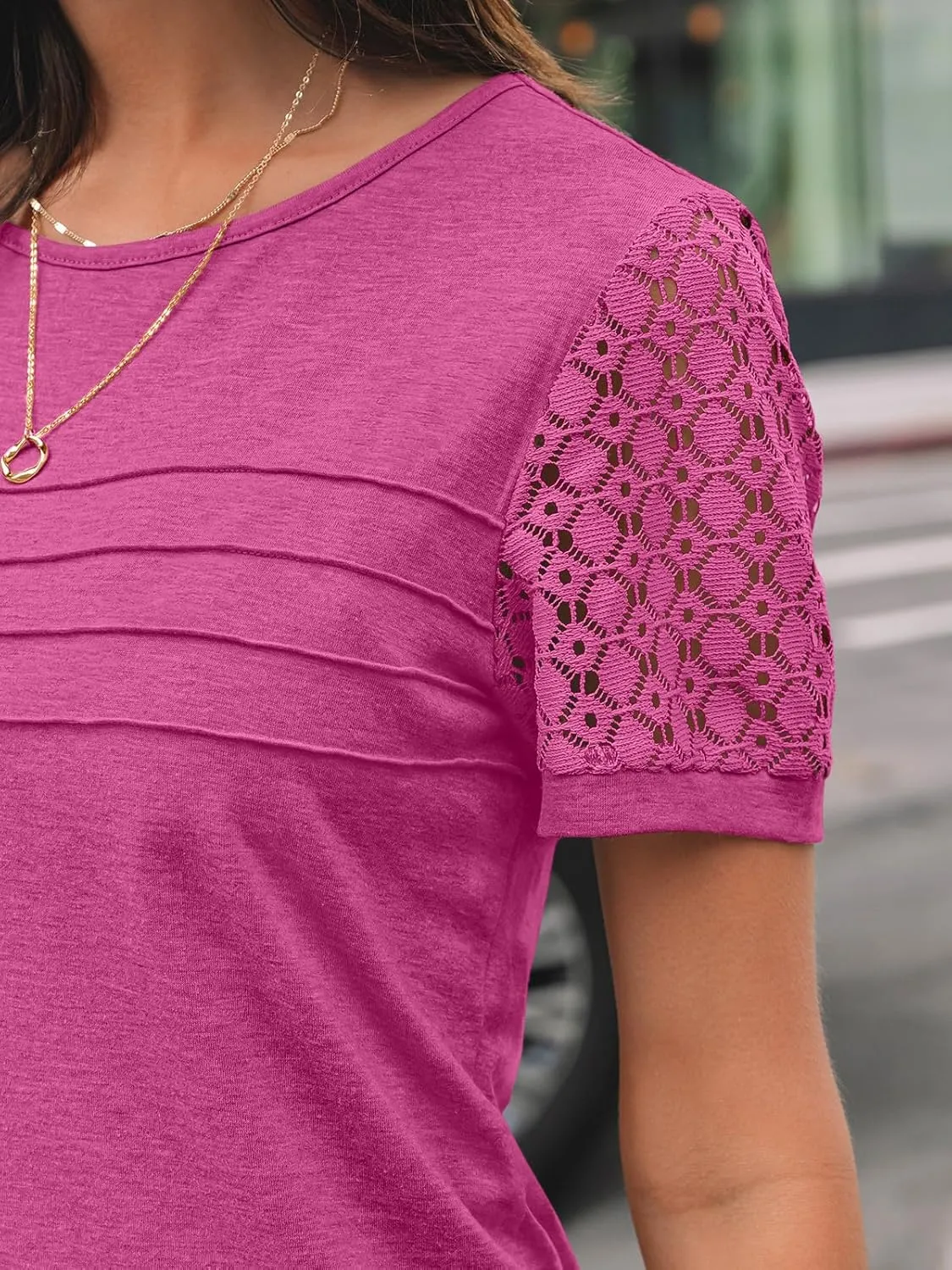 AUTOMET Women's Short Sleeve Shirts Dressy Lace Summer Tops 2025 Spring Trendy Casual T-Shirts Cute Work Outfits Blouses