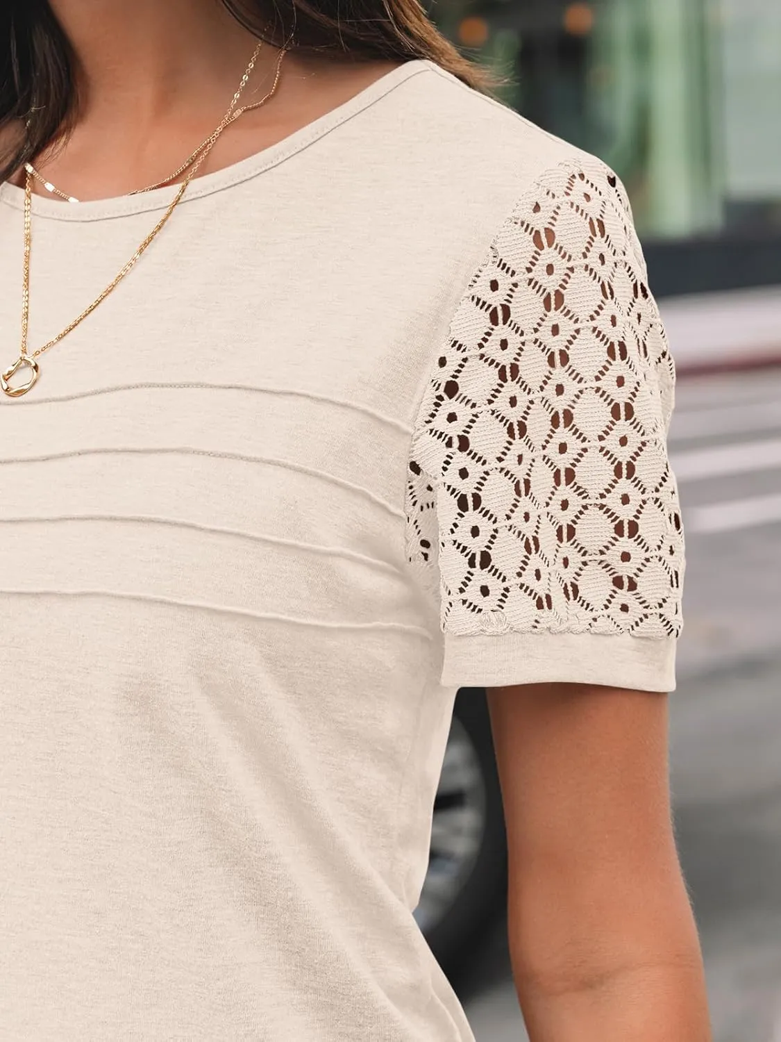 AUTOMET Women's Short Sleeve Shirts Dressy Lace Summer Tops 2025 Spring Trendy Casual T-Shirts Cute Work Outfits Blouses