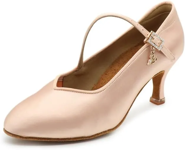 BDdance Women's Latin Modern Jazz Tango Waltz Dance Shoes Ballroom Dancing for Ladies Satin, #138, Light Tan, 4.5-11