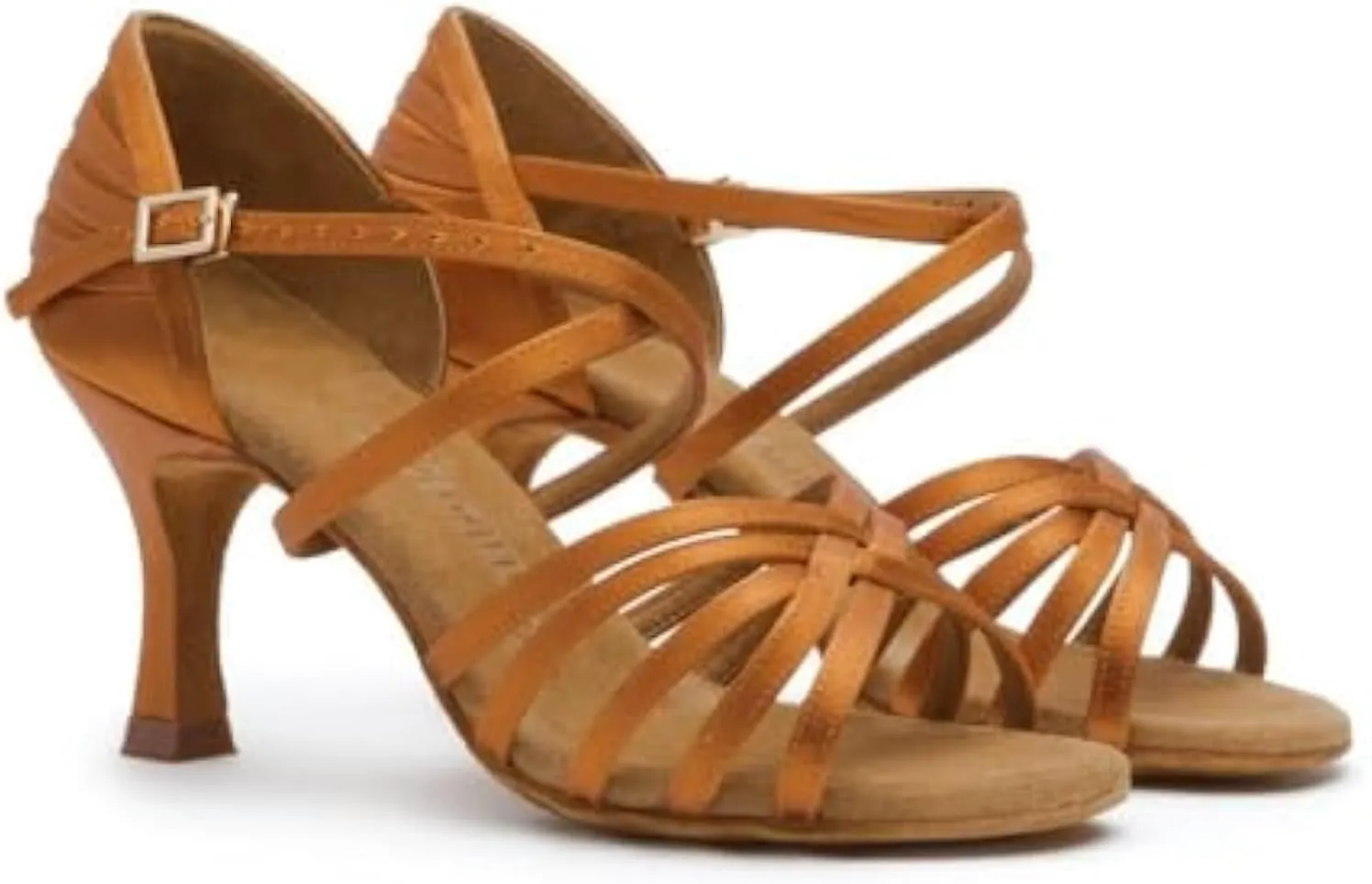 BDdance Women's Latin Salsa Tango Jazz Ballroom Performance Practice Heels #2324 Tan, 4.5-11