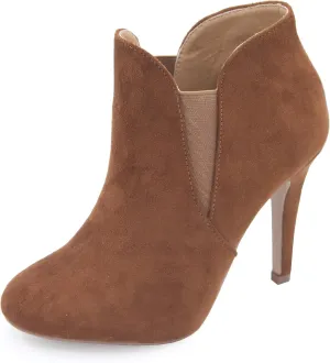 Bella Marie Kendall Women's Classic Chelsea style Round Toe Elastic Gore high heel Ankle Boots Booties