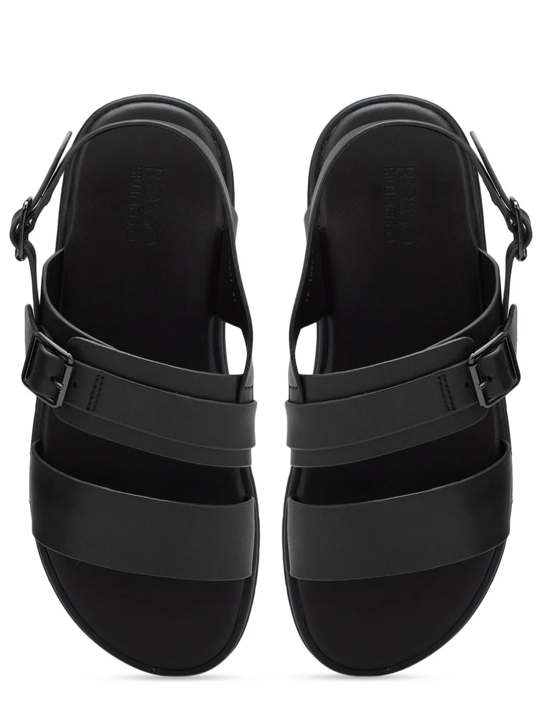 Black Strappy Leather Sandals