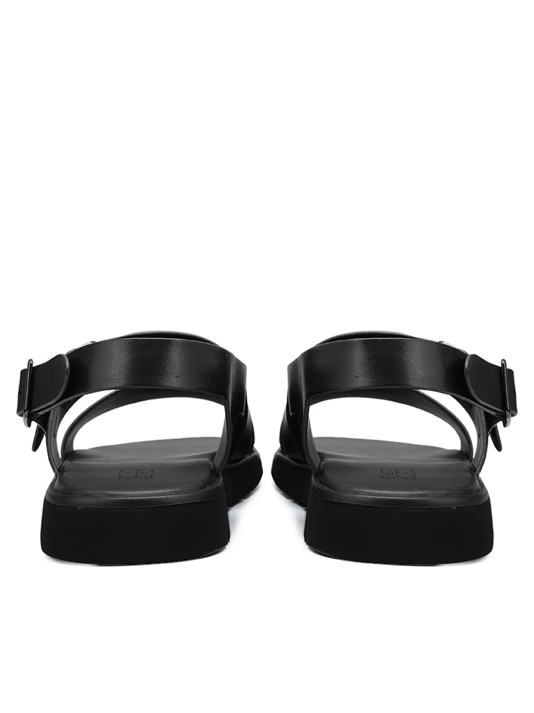 Black Strappy Leather Sandals