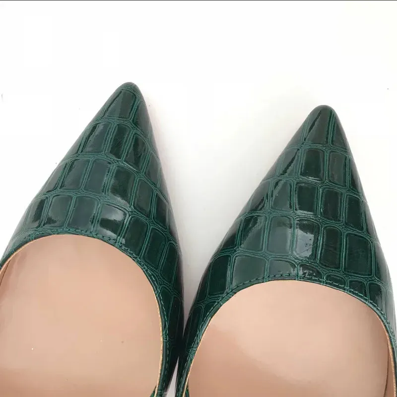 blackish green women's pointed high heels